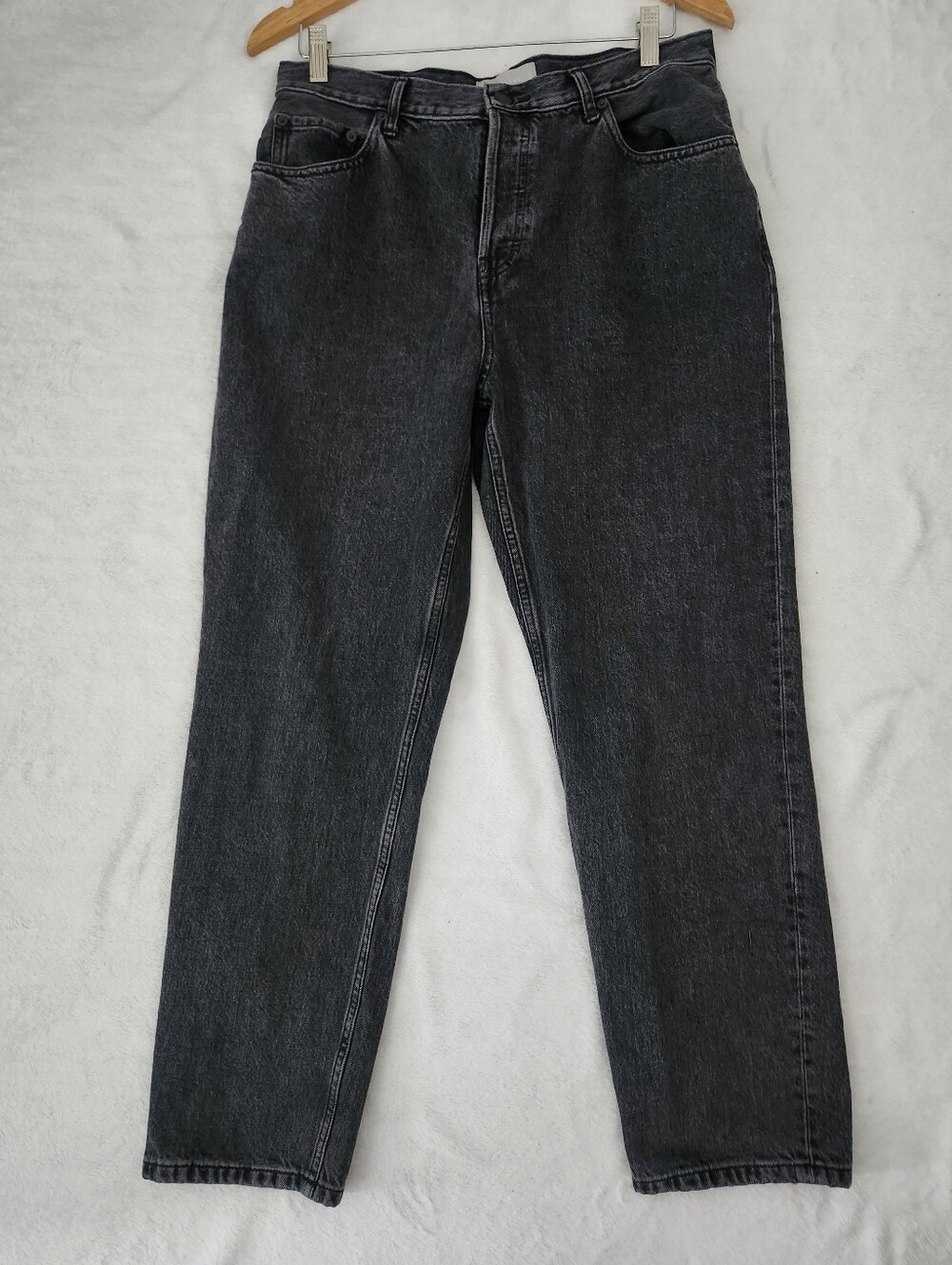 EVERLANE The 90's Cheeky Jean Organic Cotton Washed Black Button Fly 31 Regular
